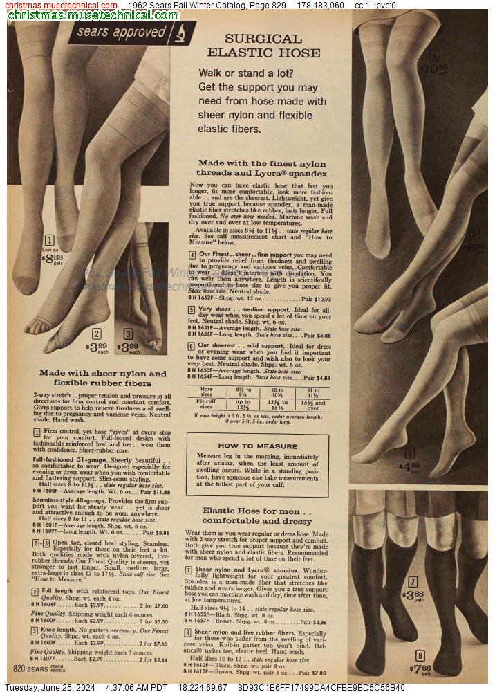 1962 Sears Fall Winter Catalog, Page 829