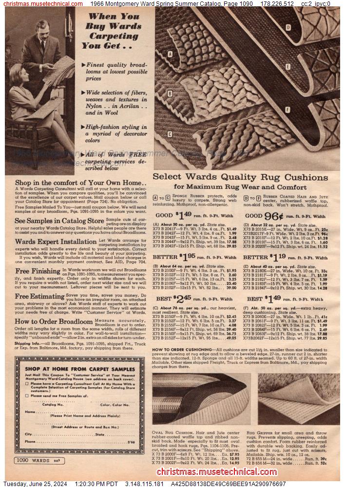 1966 Montgomery Ward Spring Summer Catalog, Page 1090