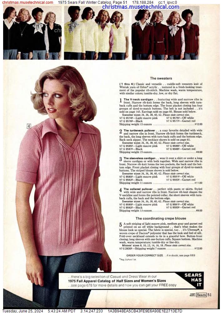 1975 Sears Fall Winter Catalog, Page 51