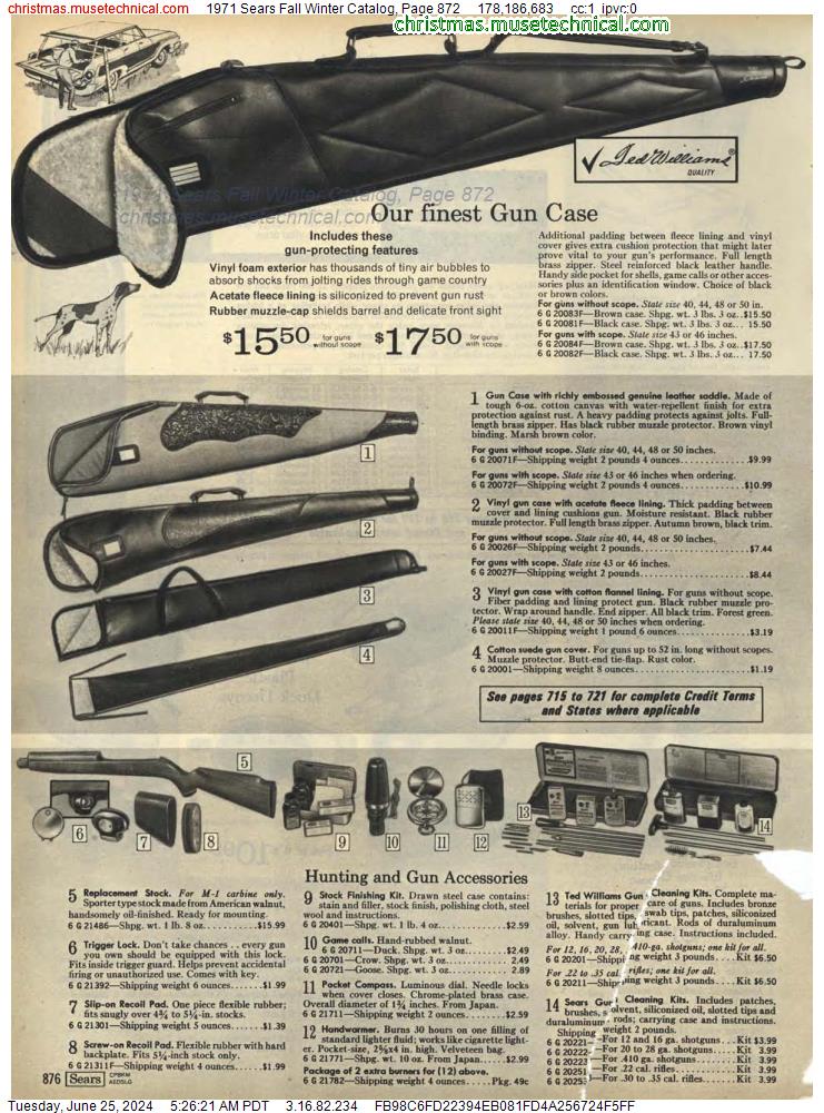 1971 Sears Fall Winter Catalog, Page 872
