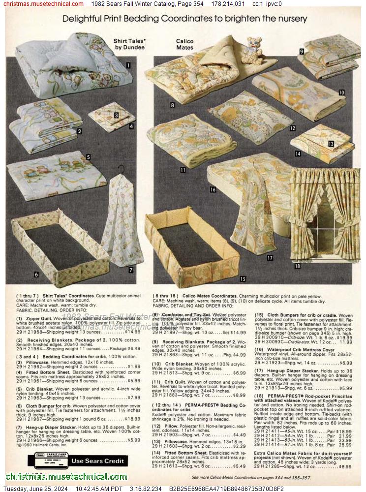 1982 Sears Fall Winter Catalog, Page 354