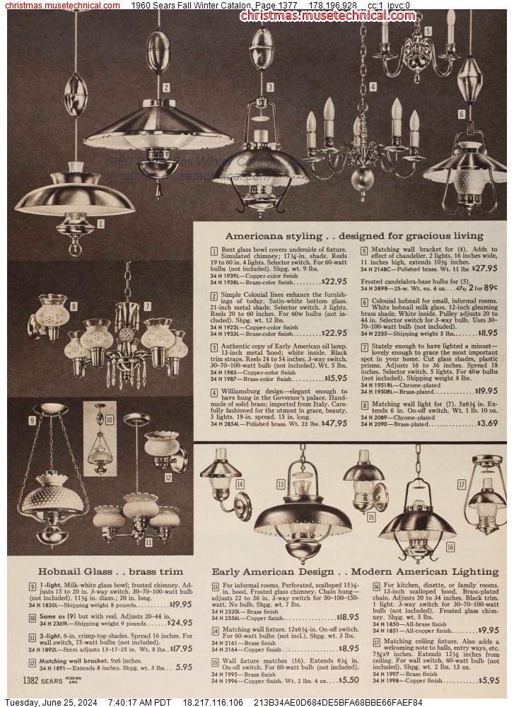 1960 Sears Fall Winter Catalog, Page 1377