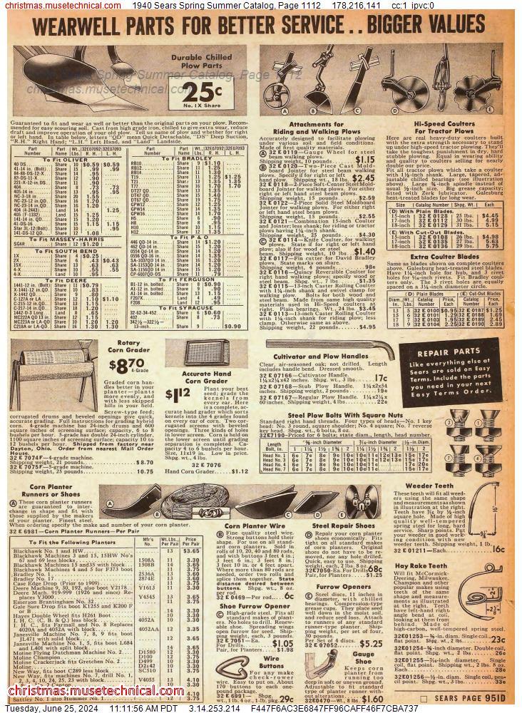 1940 Sears Spring Summer Catalog, Page 1112