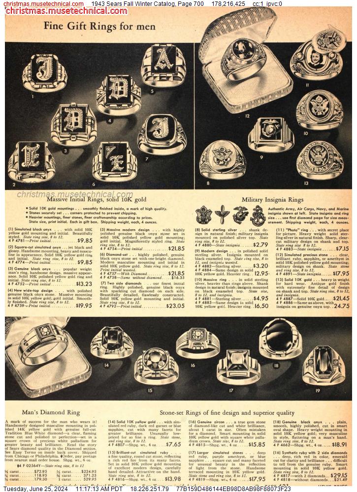 1943 Sears Fall Winter Catalog, Page 700