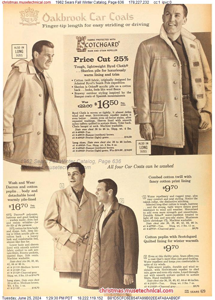 1962 Sears Fall Winter Catalog, Page 636