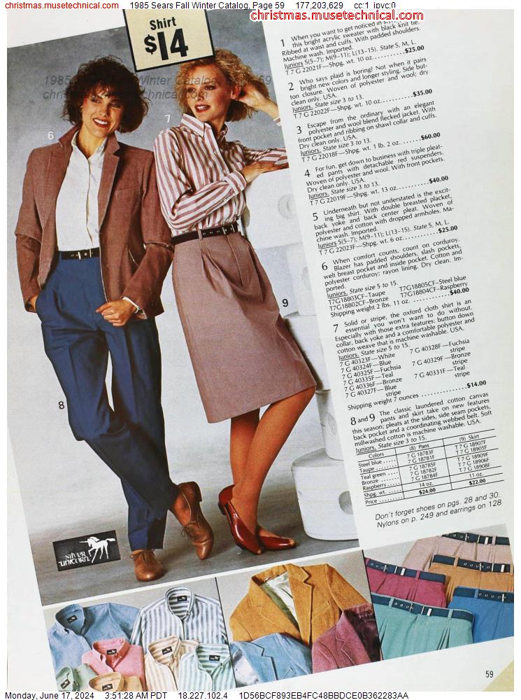 1985 Sears Fall Winter Catalog, Page 59