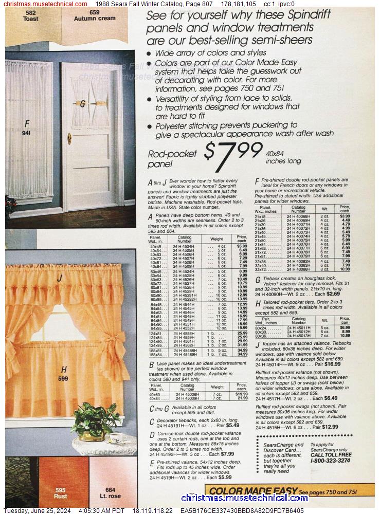 1988 Sears Fall Winter Catalog, Page 807