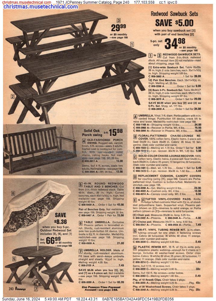 1971 JCPenney Summer Catalog, Page 240