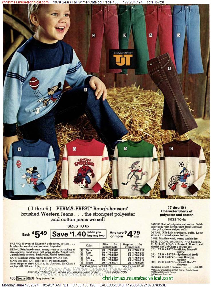 1978 Sears Fall Winter Catalog, Page 408