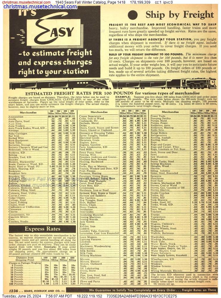 1940 Sears Fall Winter Catalog, Page 1418