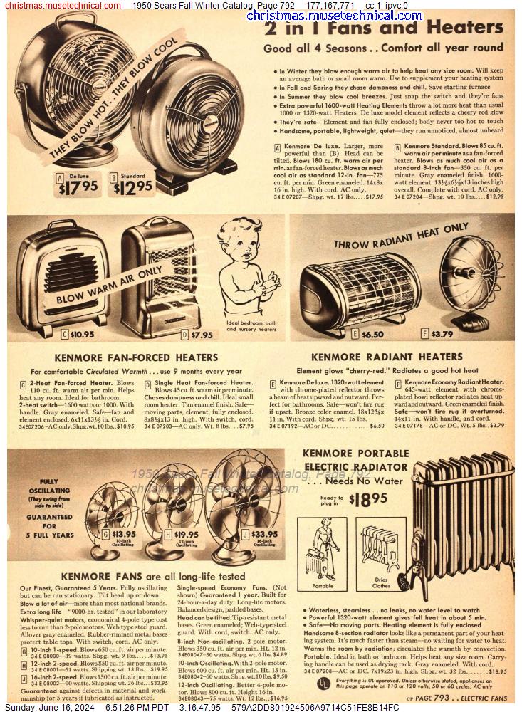 1950 Sears Fall Winter Catalog, Page 792