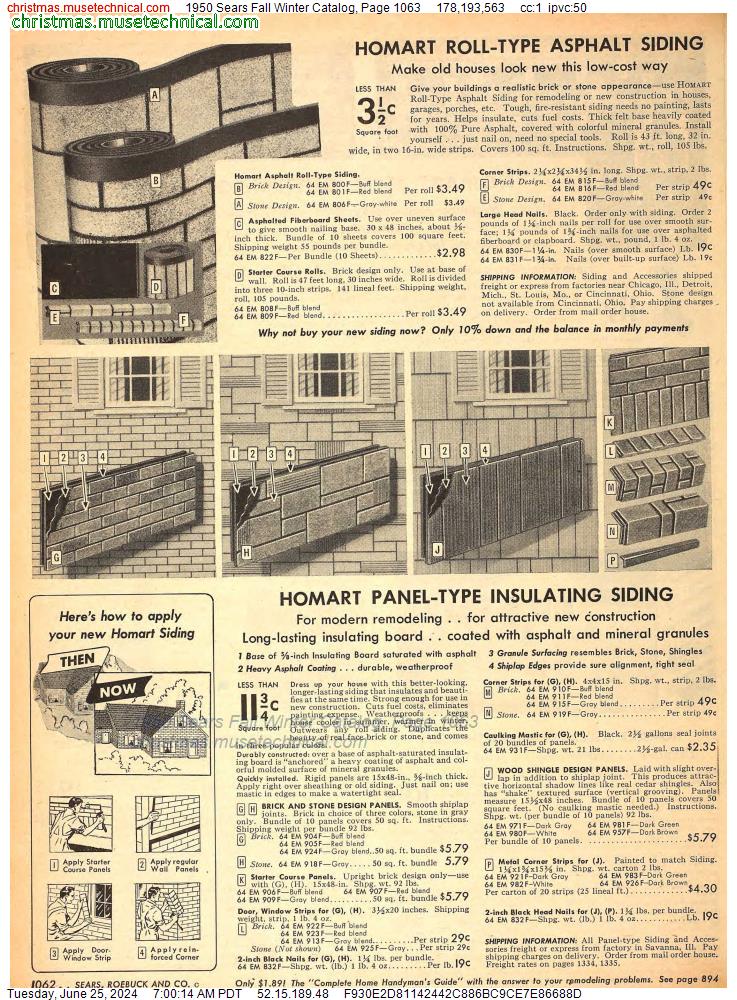 1950 Sears Fall Winter Catalog, Page 1063