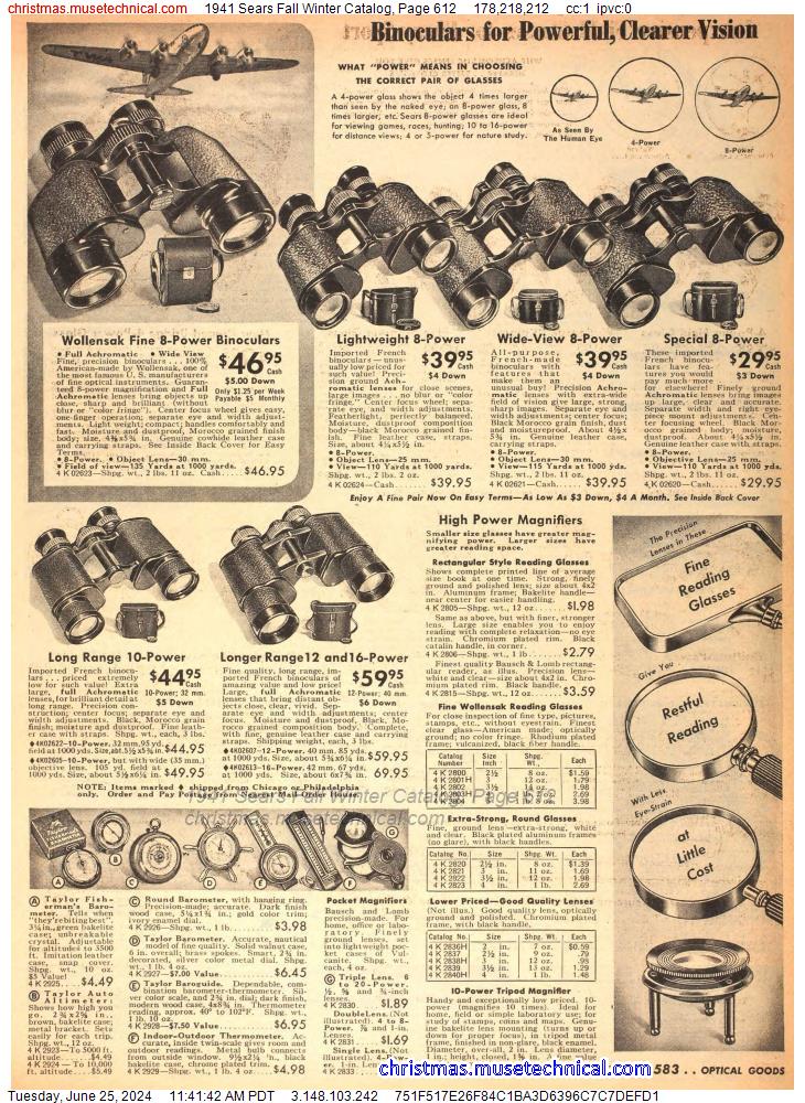 1941 Sears Fall Winter Catalog, Page 612