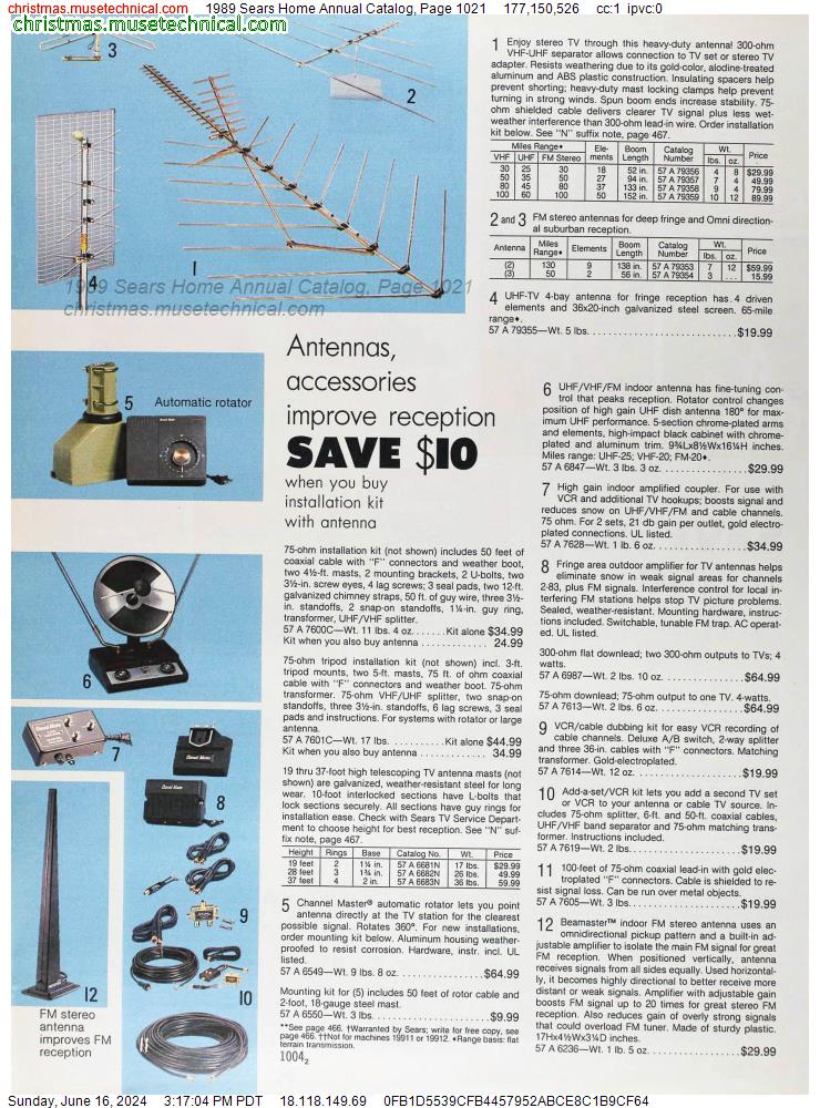 1989 Sears Home Annual Catalog, Page 1021
