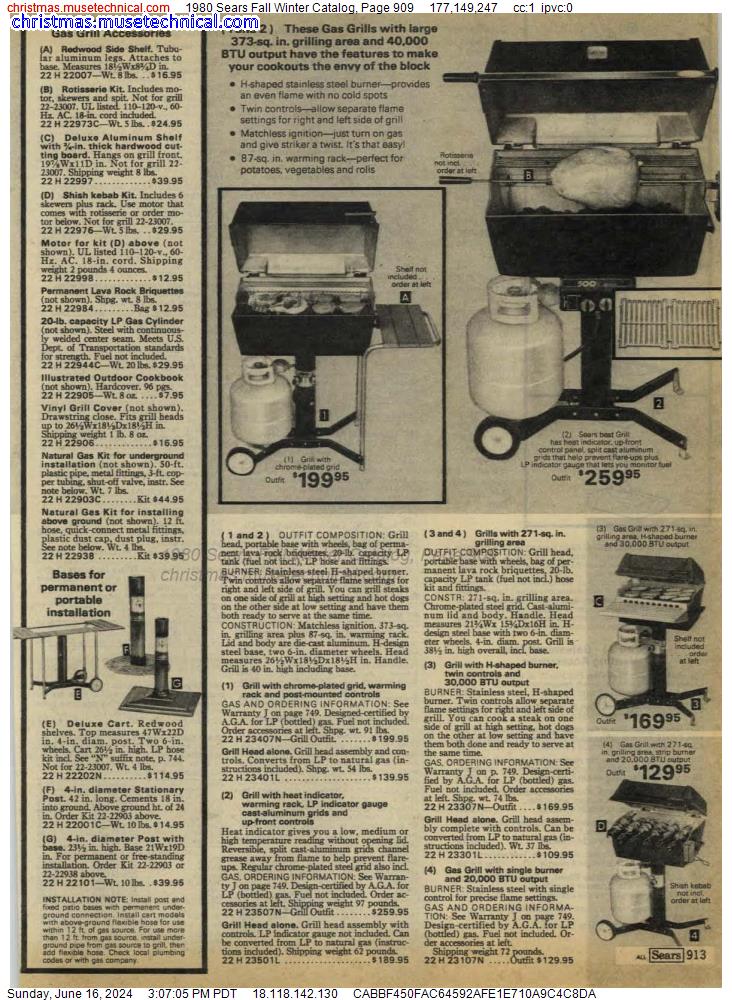1980 Sears Fall Winter Catalog, Page 909