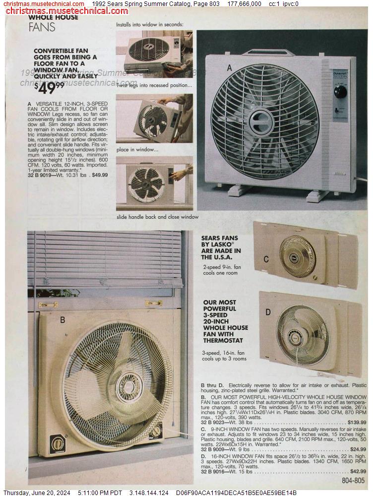 1992 Sears Spring Summer Catalog, Page 803