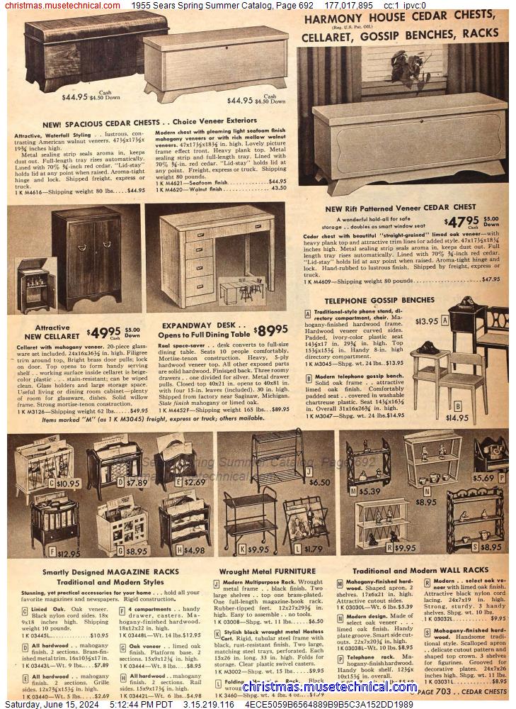 1955 Sears Spring Summer Catalog, Page 692