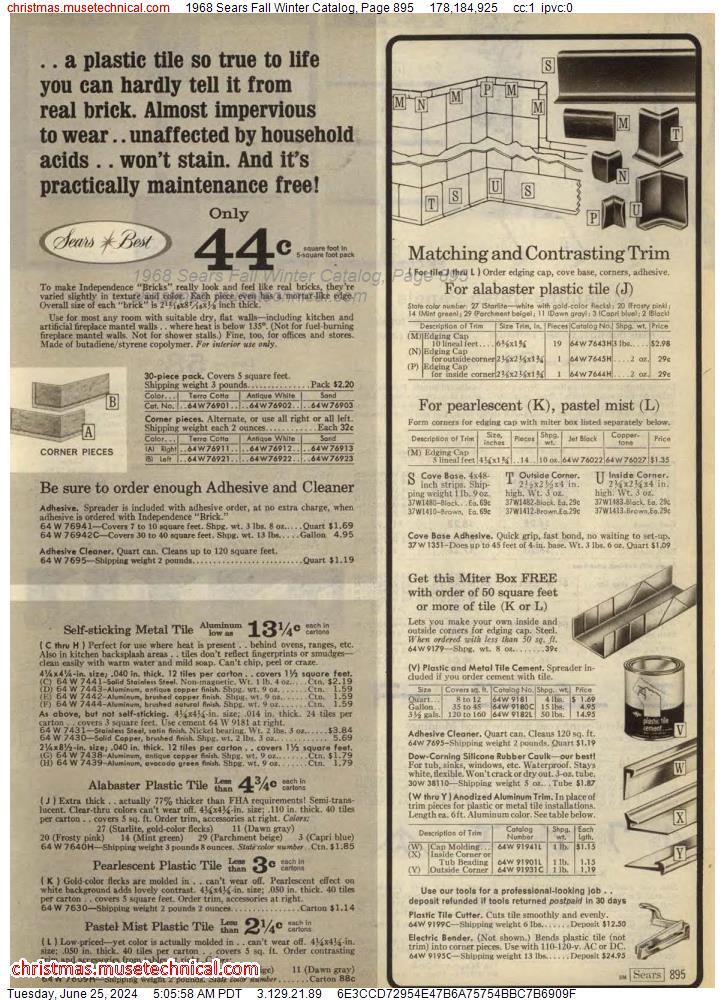 1968 Sears Fall Winter Catalog, Page 895