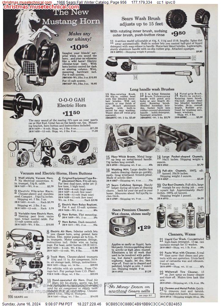 1966 Sears Fall Winter Catalog, Page 956