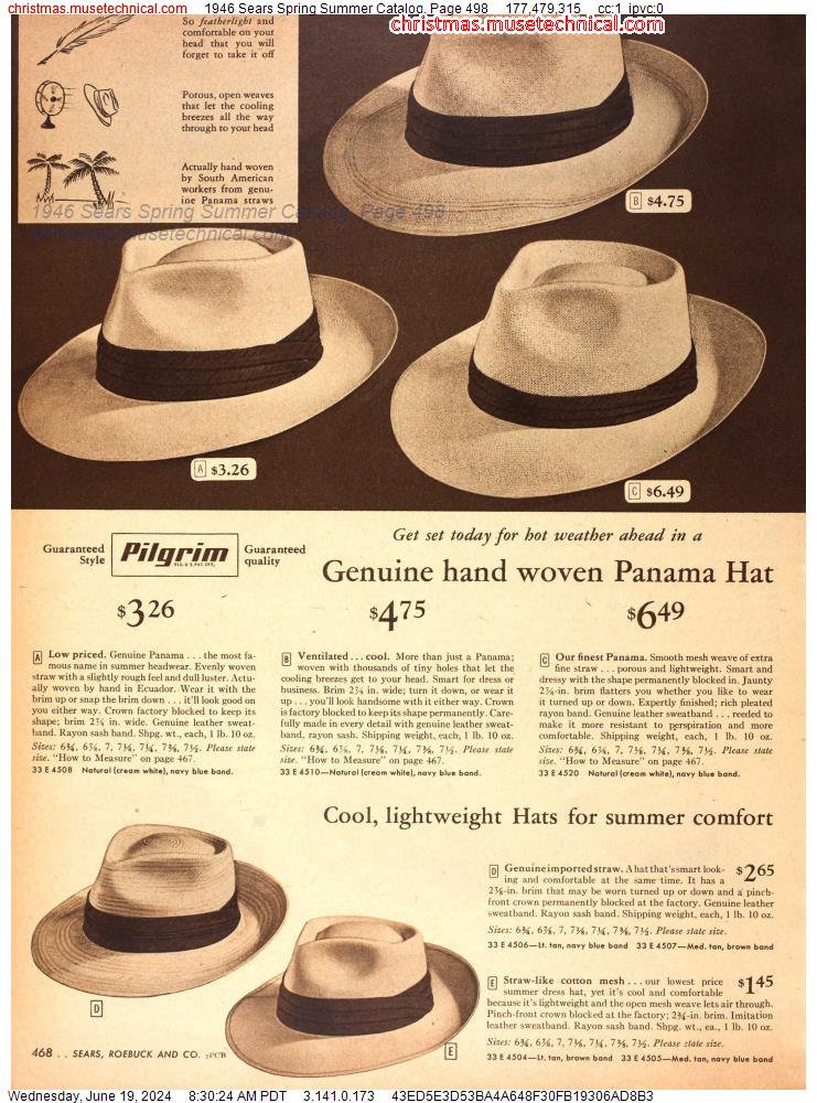 1946 Sears Spring Summer Catalog, Page 498