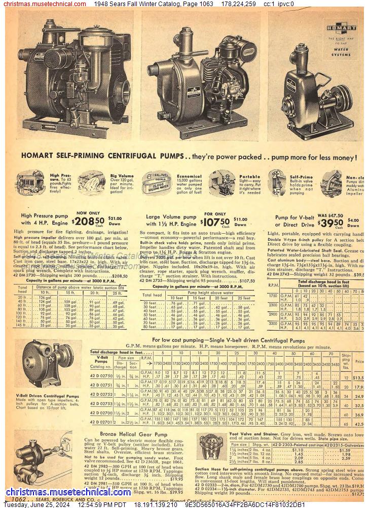 1948 Sears Fall Winter Catalog, Page 1063
