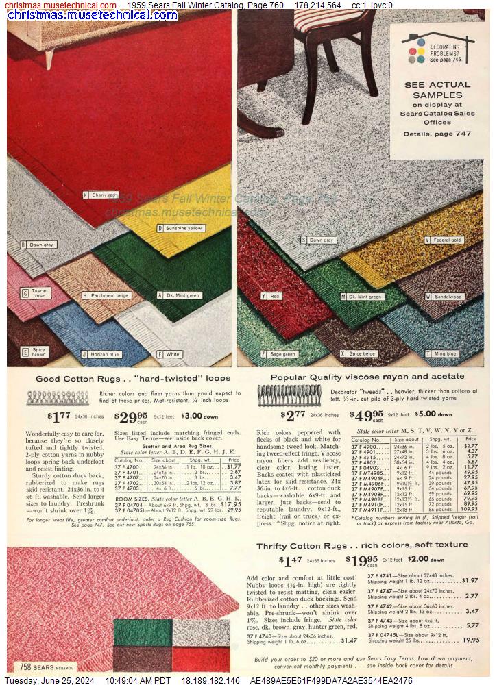 1959 Sears Fall Winter Catalog, Page 760