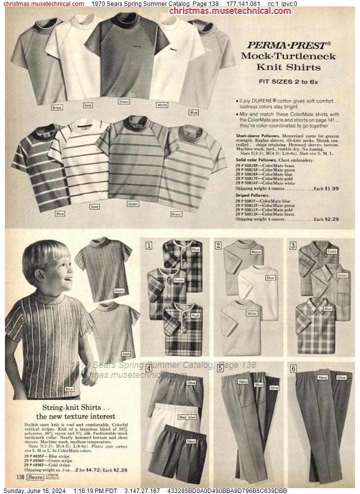 1970 Sears Spring Summer Catalog, Page 138