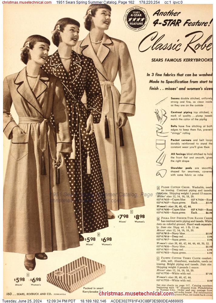 1951 Sears Spring Summer Catalog, Page 162