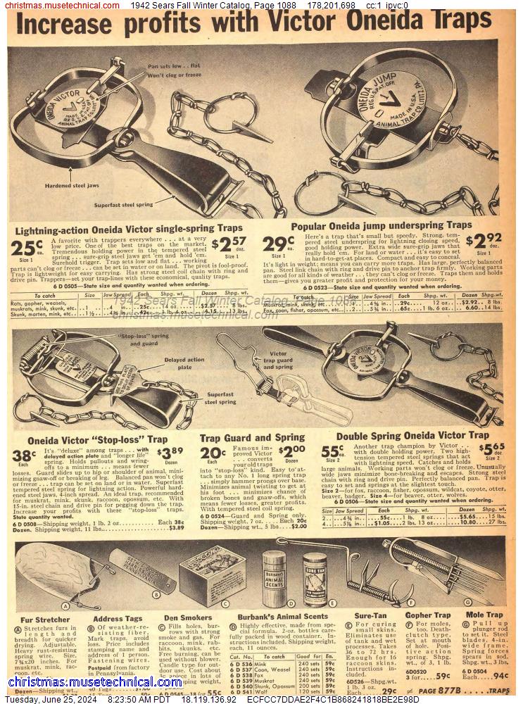 1942 Sears Fall Winter Catalog, Page 1088