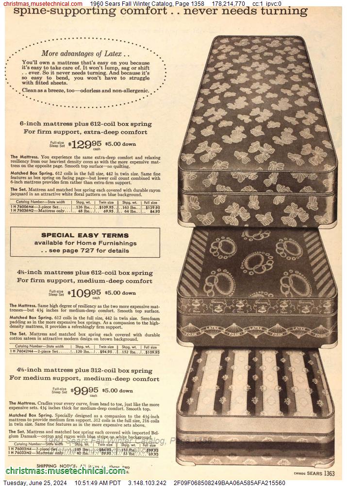 1960 Sears Fall Winter Catalog, Page 1358