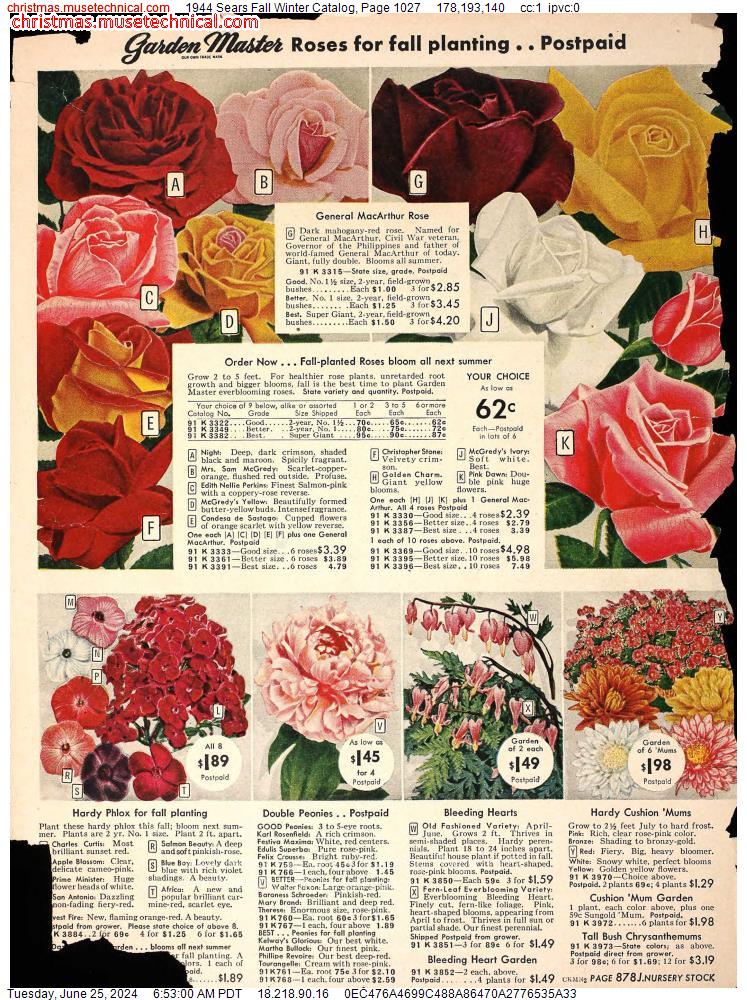 1944 Sears Fall Winter Catalog, Page 1027