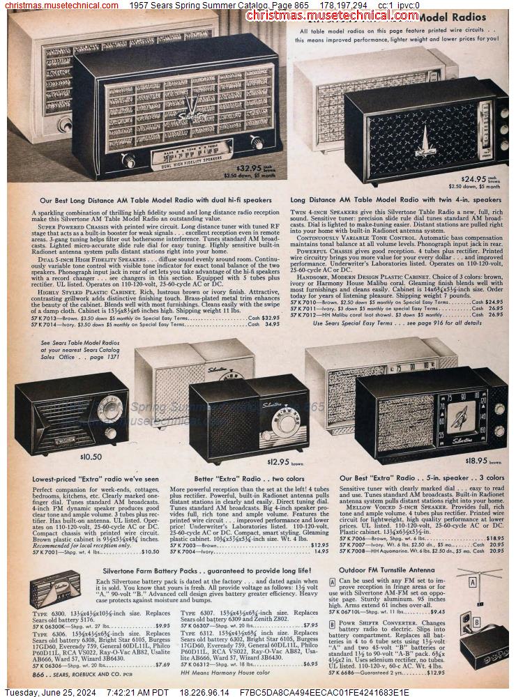 1957 Sears Spring Summer Catalog, Page 865