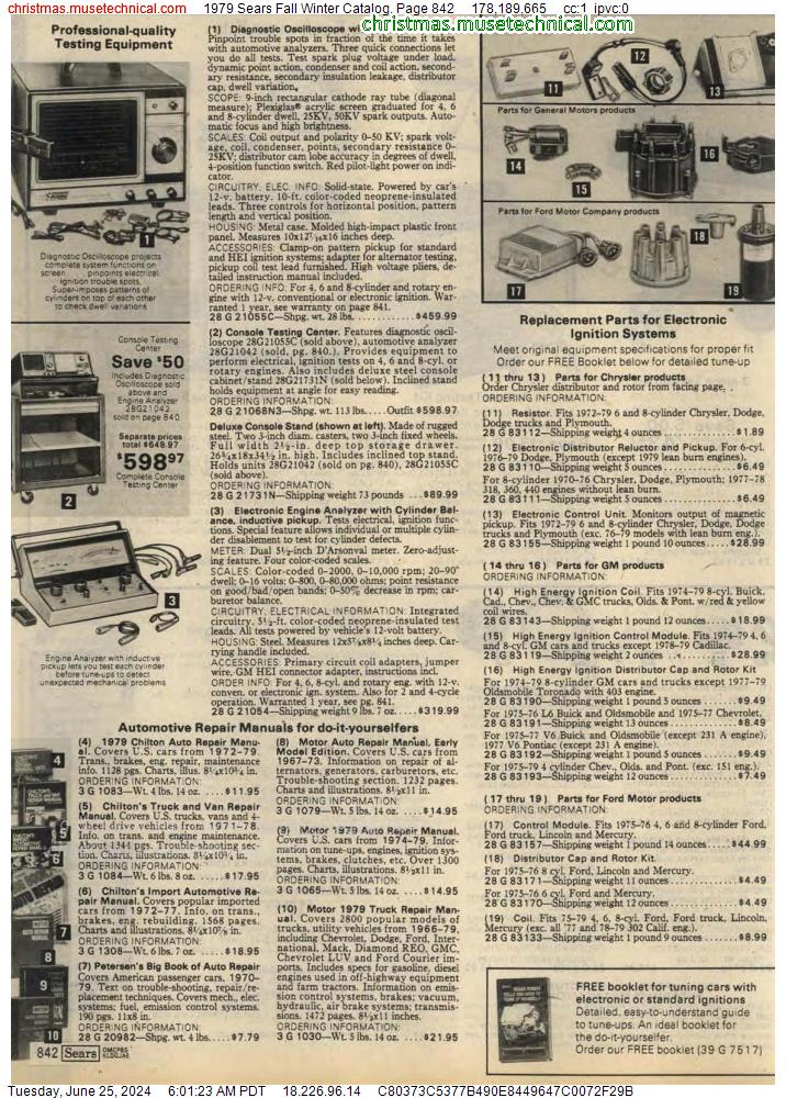 1979 Sears Fall Winter Catalog, Page 842