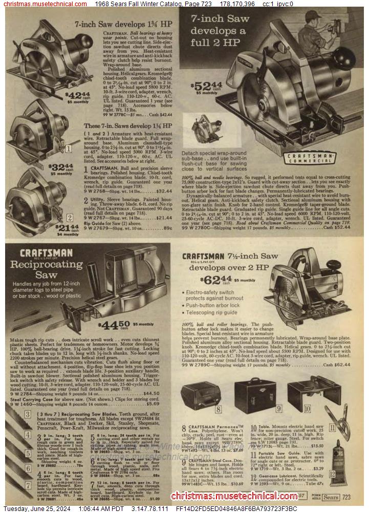 1968 Sears Fall Winter Catalog, Page 723