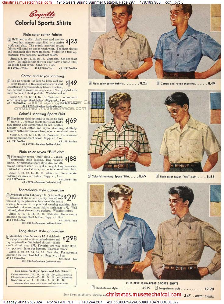 1945 Sears Spring Summer Catalog, Page 297