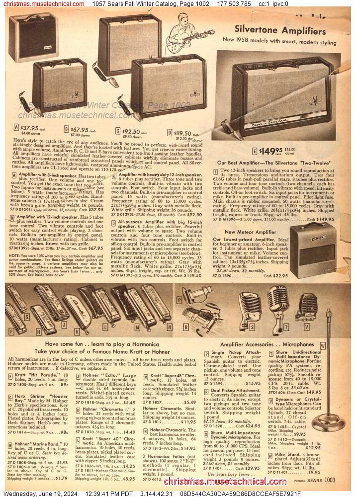 1957 Sears Fall Winter Catalog, Page 1002