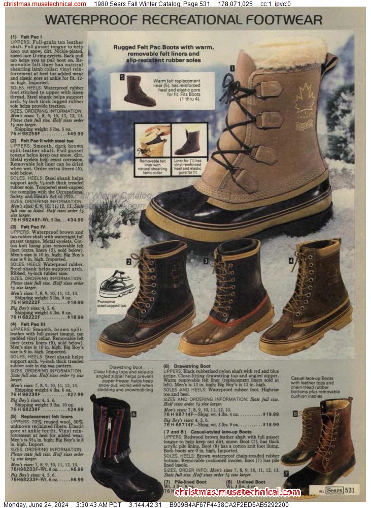 1980 Sears Fall Winter Catalog, Page 531
