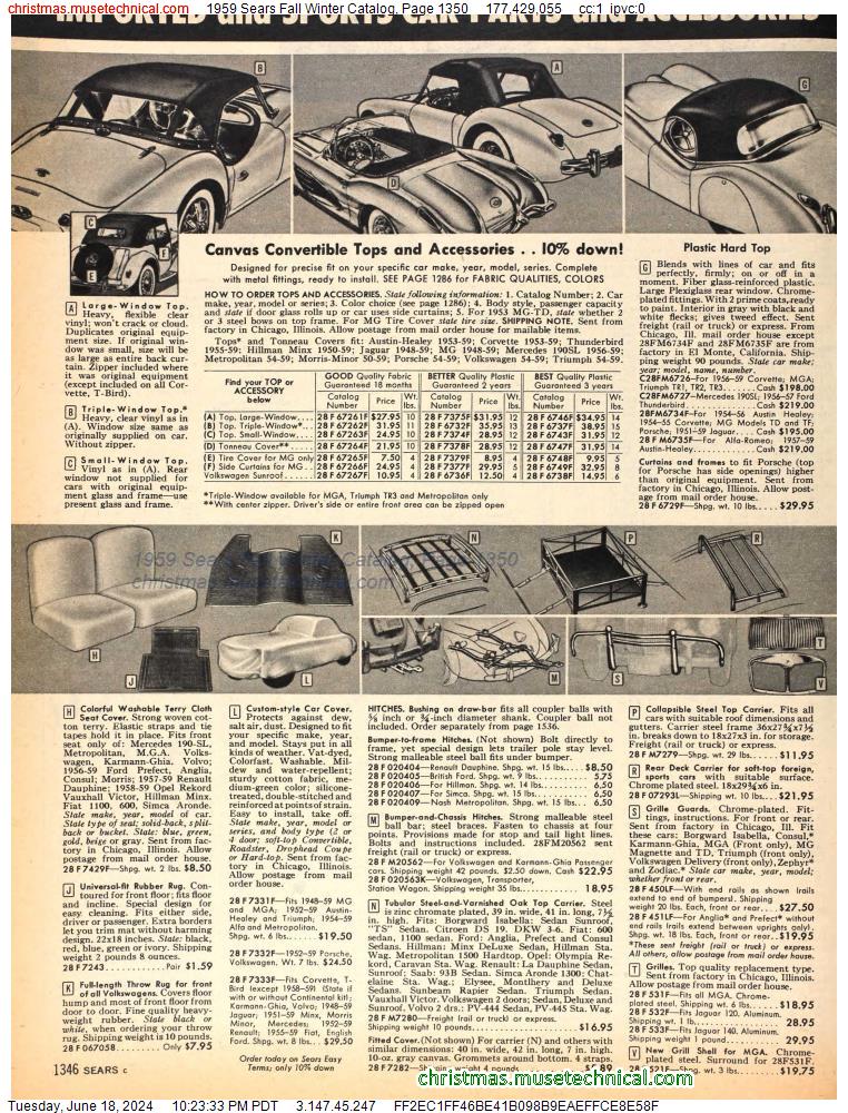 1959 Sears Fall Winter Catalog, Page 1350