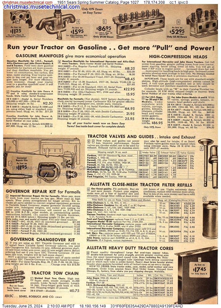 1951 Sears Spring Summer Catalog, Page 1027