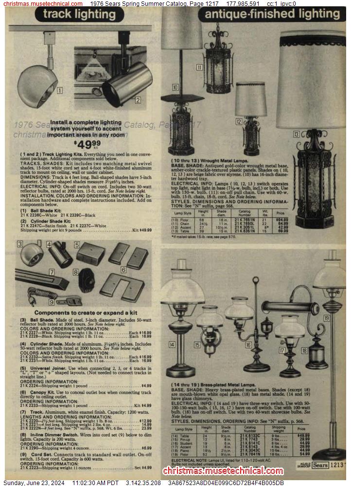 1976 Sears Spring Summer Catalog, Page 1217