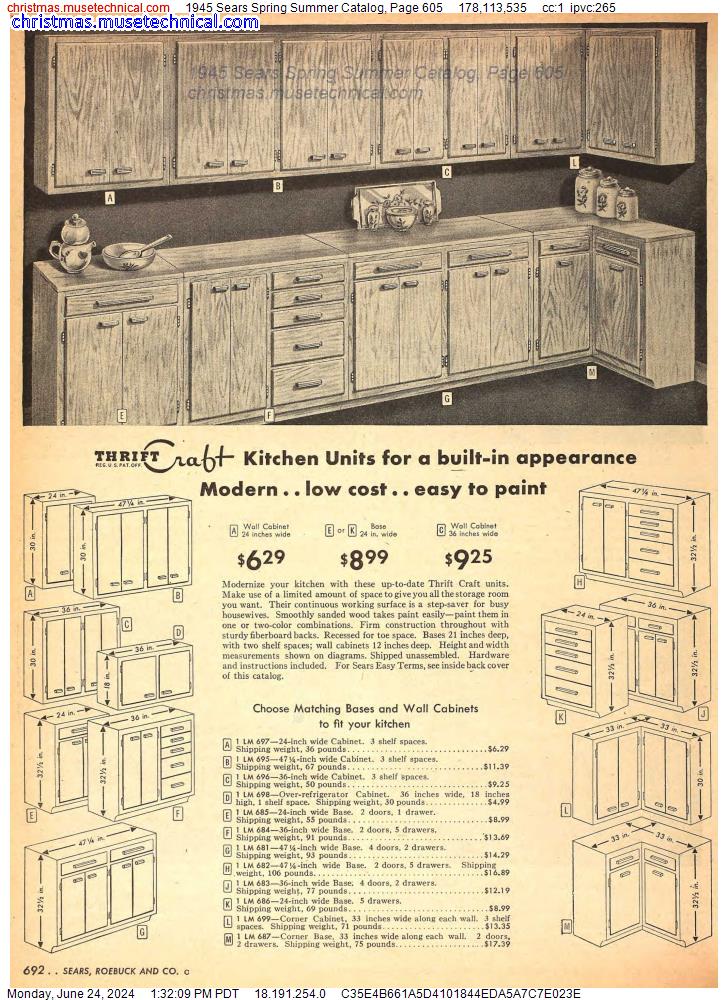 1945 Sears Spring Summer Catalog, Page 605