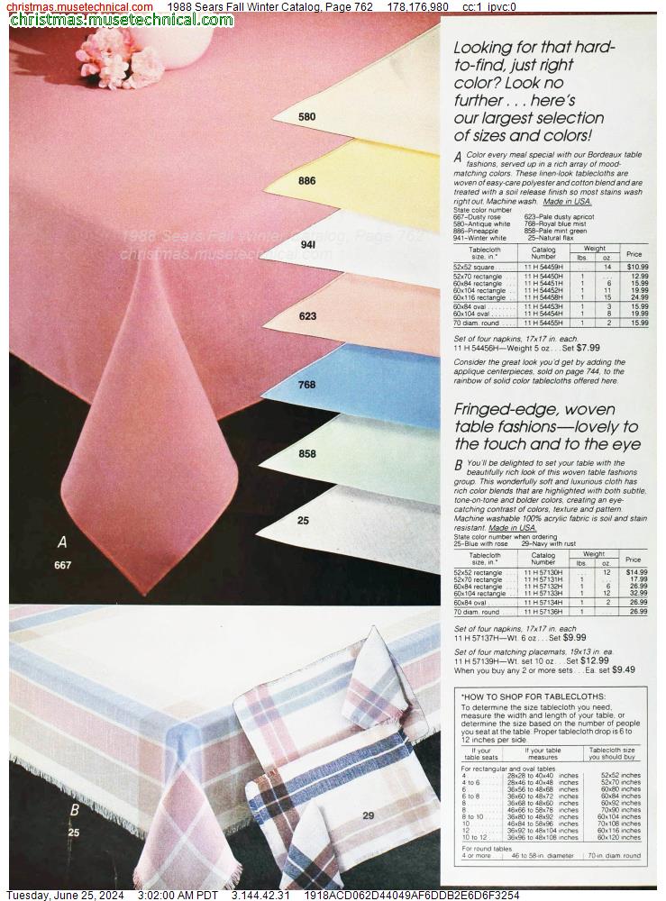 1988 Sears Fall Winter Catalog, Page 762