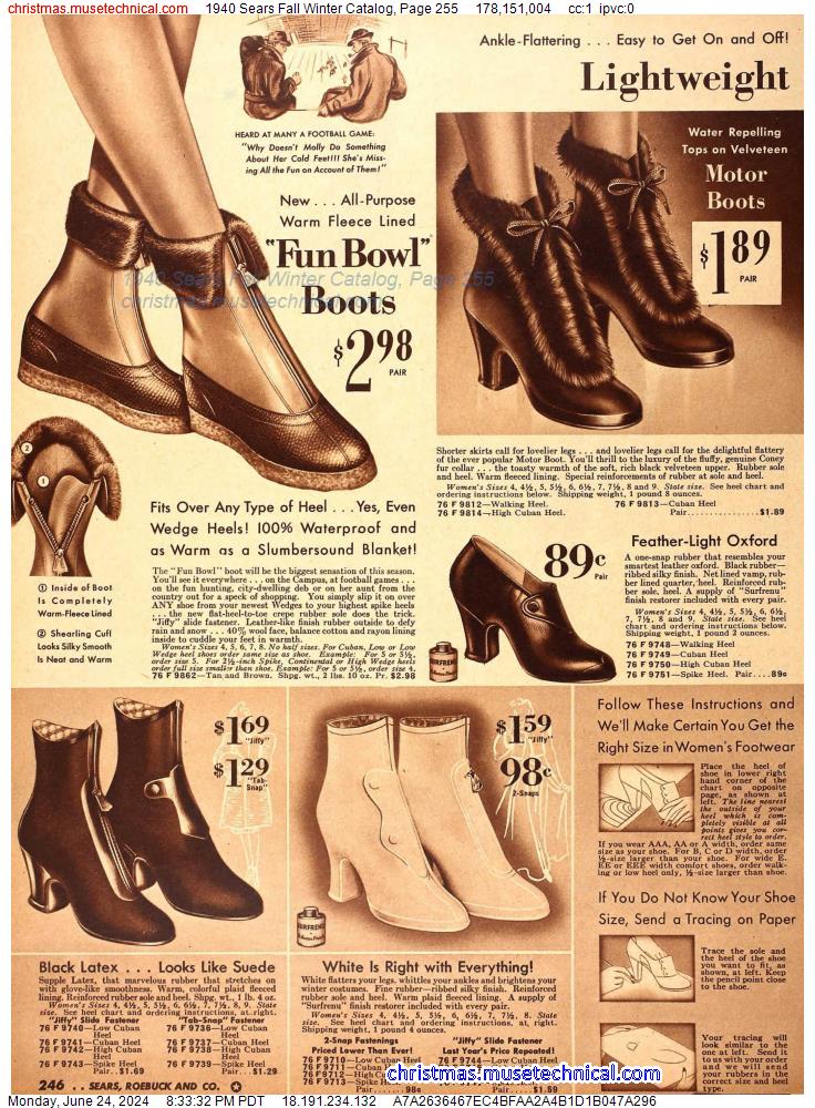 1940 Sears Fall Winter Catalog, Page 255
