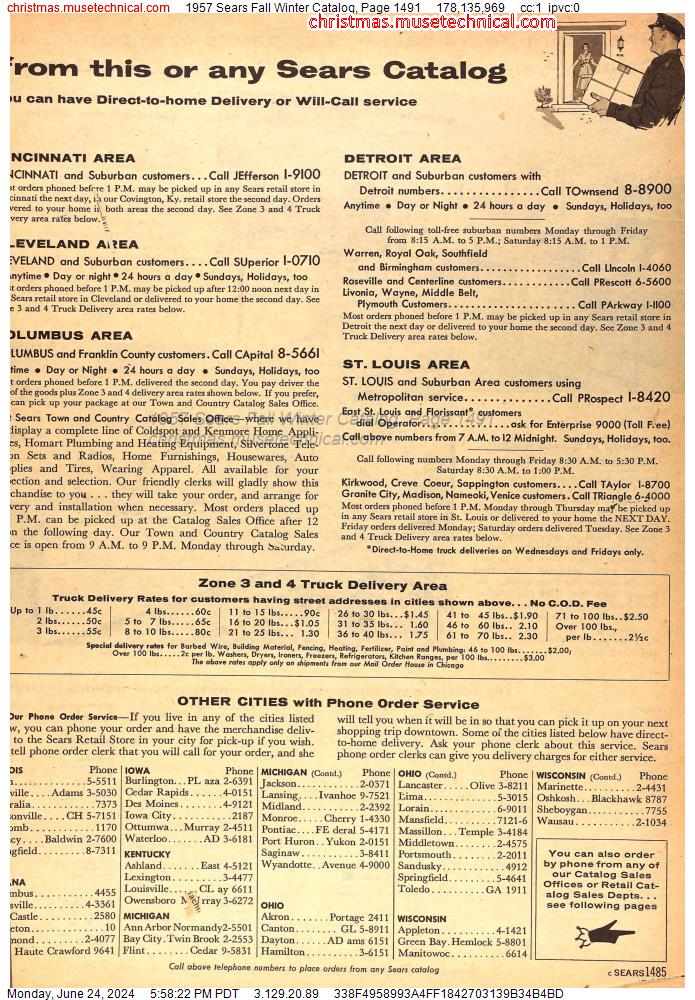 1957 Sears Fall Winter Catalog, Page 1491
