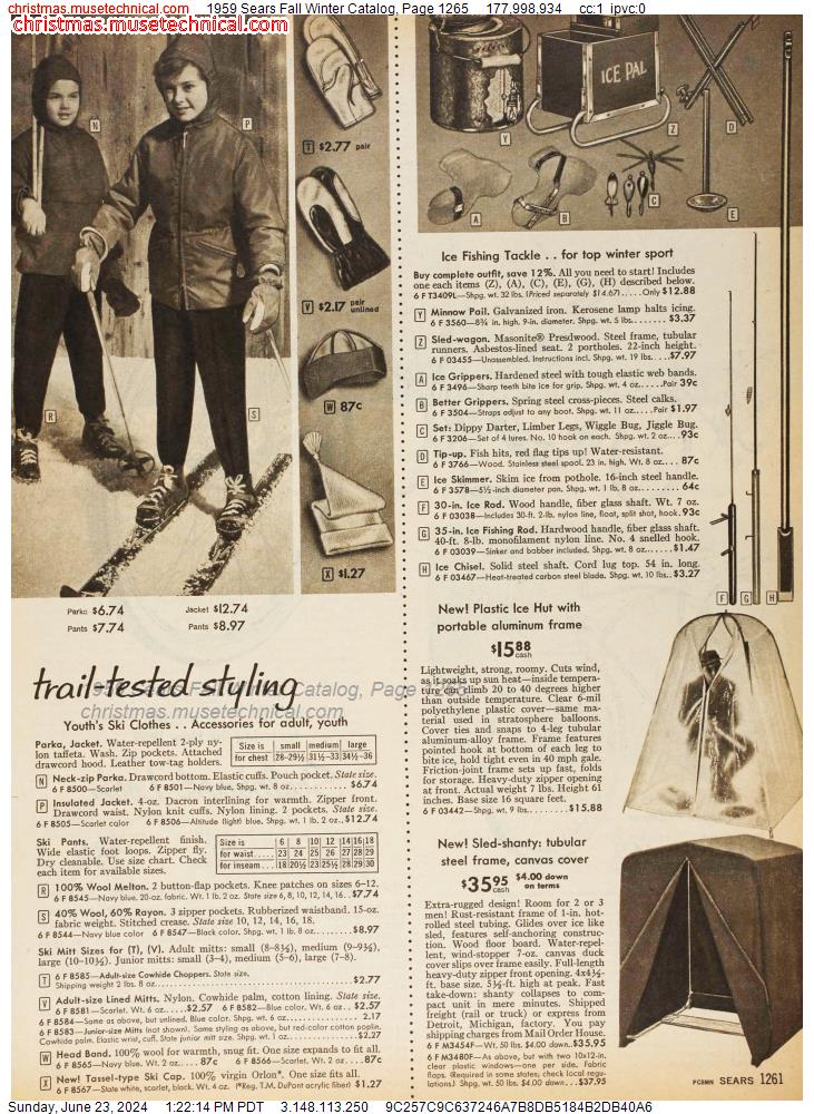 1959 Sears Fall Winter Catalog, Page 1265