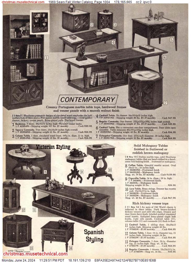 1969 Sears Fall Winter Catalog, Page 1004