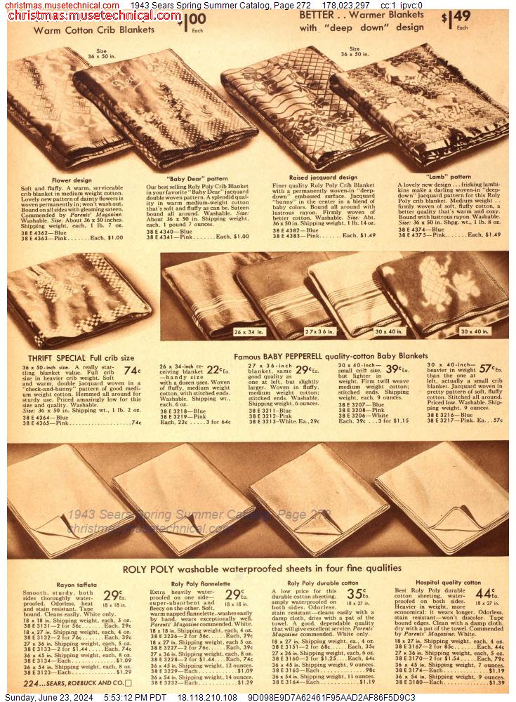 1943 Sears Spring Summer Catalog, Page 272