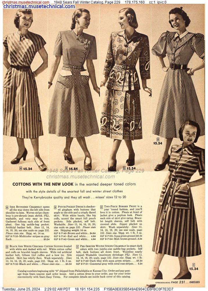 1948 Sears Fall Winter Catalog, Page 229