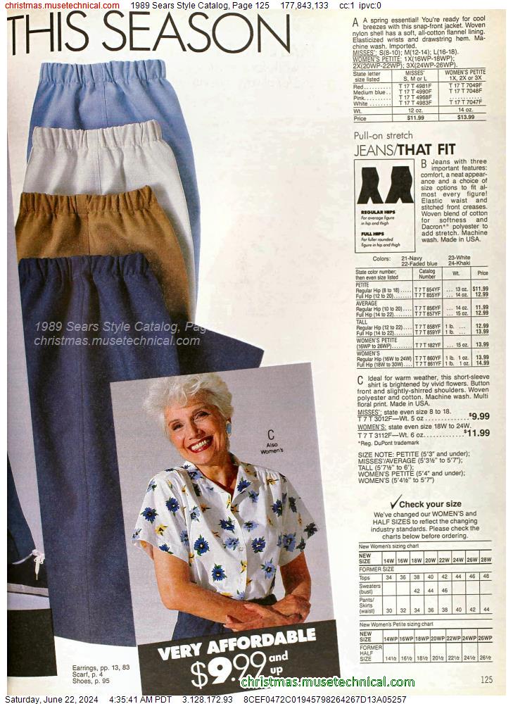 1989 Sears Style Catalog, Page 125
