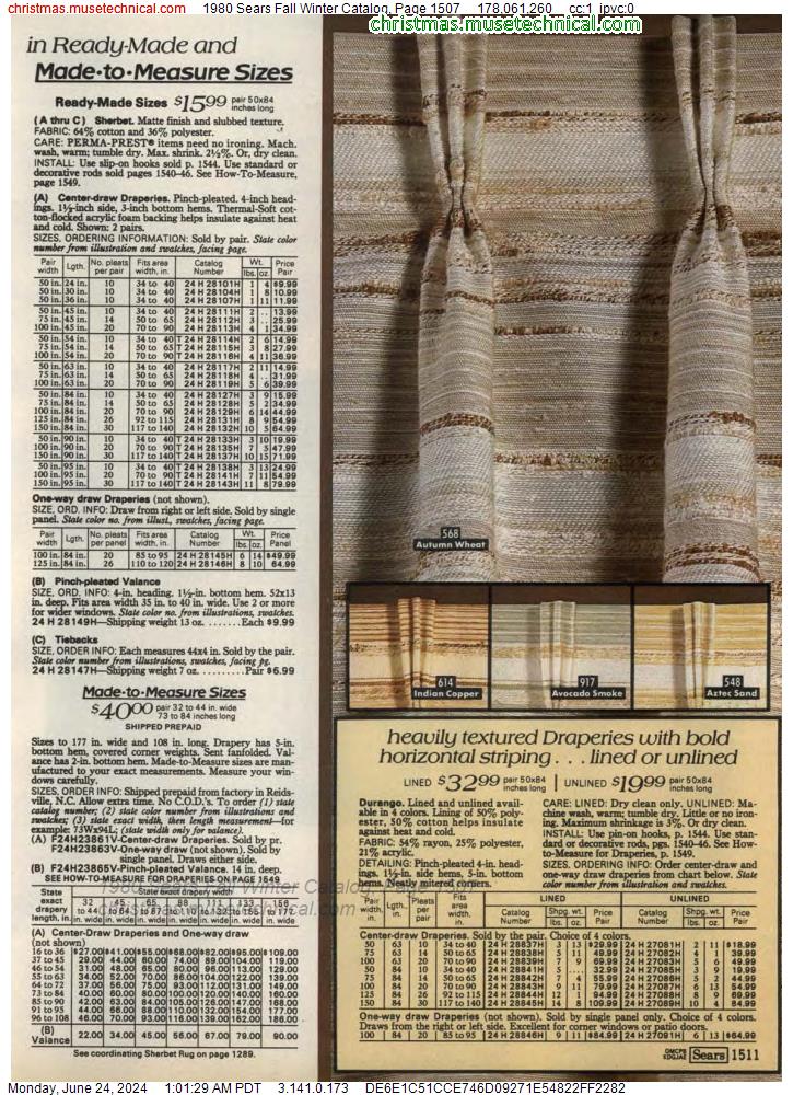 1980 Sears Fall Winter Catalog, Page 1507